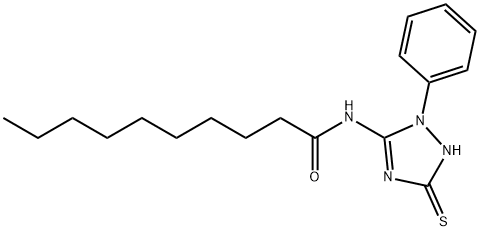 N-(2,5-dihydro-2-phenyl-5-thioxo-1H-1,2,4-triazol-3-yl)decan-1-amide Structure