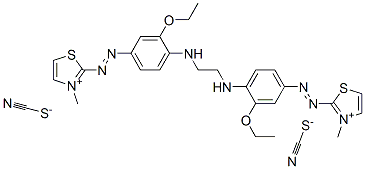 2,2'-[ethylenebis[imino(3-ethoxy-4,1-phenylene)azo]]bis[3-methylthiazolium] dithiocyanate Structure