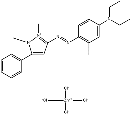 bis[3-[[4-(diethylamino)-o-tolyl]azo]-1,2-dimethyl-5-phenyl-1H-pyrazolium] tetrachlorozincate 구조식 이미지