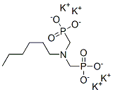 테트라칼륨[(헥실이미노)비스(메틸렌)]비스포스포네이트 구조식 이미지