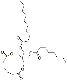 [6,11-dioxo-3-[[(1-oxooctyl)oxy]methyl]-1,5-dioxacycloundec-3-yl]methyl decanoate Structure