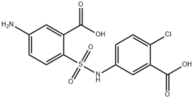 5-amino-2-[[(3-carboxy-4-chlorophenyl)amino]sulphonyl]benzoic acid  Structure