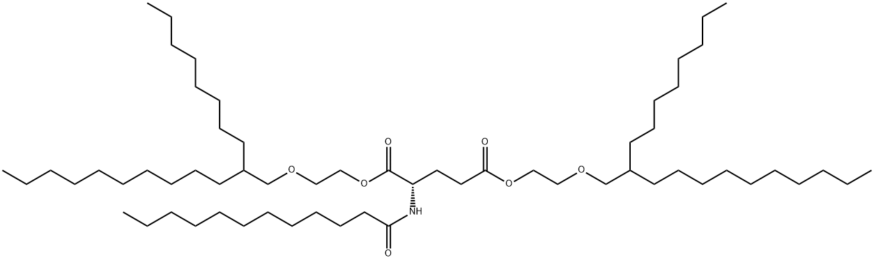 비스[2-[(2-옥틸도데실)옥시]에틸]N-(1-옥소도데실)-L-글루타메이트 구조식 이미지