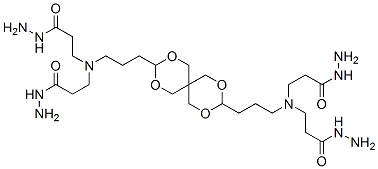 N,N'-(2,4,8,10-tetraoxaspiro[5.5]undecane-3,9-diyldipropane-1,3-diyl)bis[N-(3-hydrazino-3-oxopropyl)-beta-alaninohydrazide] 구조식 이미지