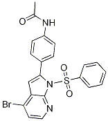 AcetaMide, N-[4-[4-broMo-1-(phenylsulfonyl)-1H-pyrrolo[2,3-b]pyridin-2-yl]phenyl]- 구조식 이미지