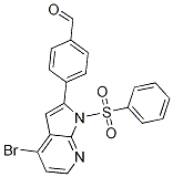 Benzaldehyde, 4-[4-broMo-1-(phenylsulfonyl)-1H-pyrrolo[2,3-b]pyridin-2-yl]- Structure