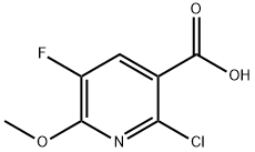 2-chloro-5-fluoro-6-(Methyloxy)-3-pyridinecarboxylic acid Structure