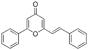 2-페닐-6-(2-페닐에테닐)피란-4-온 구조식 이미지