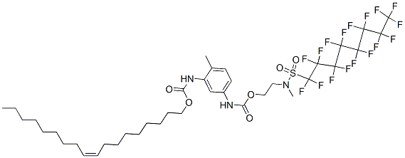 (Z)-octadec-9-enyl [5-[[[2-[[(perfluorooctyl)sulphonyl]methylamino]ethoxy]carbonyl]amino]-o-tolyl]carbamate 구조식 이미지