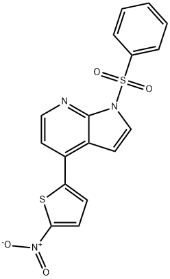 1H-Pyrrolo[2,3-b]pyridine, 4-(5-nitro-2-thienyl)-1-(phenylsulfonyl)- Structure