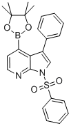 1H-PYRROLO[2,3-B]PYRIDINE, 3-PHENYL-1-(PHENYLSULFONYL)-4-(4,4,5,5-TETRAMETHYL-1,3,2-DIOXABOROLAN-2-YL)- 구조식 이미지