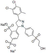 disodium 4-[3-(4,5-dichloro-2-methylphenyl)-4,5-dihydro-1-[4-[(2-hydroxyethyl)sulphonyl]phenyl]-1H-pyrazol-5-yl]benzene-1,3-disulphonate 구조식 이미지
