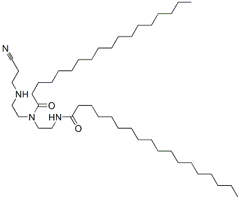 N-[2-[(2-시아노에틸)아미노]에틸]-N-[2-(스테아로일아미노)에틸]스테아르아미드 구조식 이미지