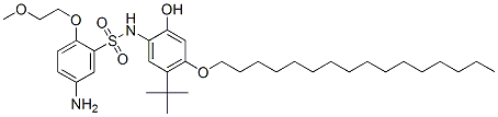 5-Amino-N-(5-tert-butyl-4-hexadecyloxy-2-hydroxyphenyl)-2-(2-methoxyethoxy)benzenesulfonamide 구조식 이미지