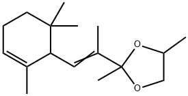 2,4-dimethyl-2-[1-methyl-2-(2,6,6-trimethyl-2-cyclohexen-1-yl)vinyl]-1,3-dioxolane Structure