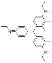N-ethyl-4-[[4-(ethylamino)-m-tolyl][4-(ethylimino)-2,5-cyclohexadien-1-ylidene]methyl]-2,3-xylidine 구조식 이미지