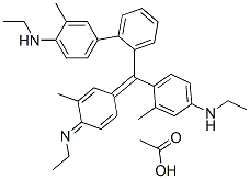 N-ethyl-4-[[4-(ethylamino)-m-tolylphenyl][4-(ethylimino)-3-methylcyclohexa-2,5-dien-1-ylidene]methyl]-m-toluidine monoacetate Structure