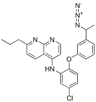 1,8-Naphthyridin-4-amine,  N-[2-[3-(1-azidoethyl)phenoxy]-5-chlorophenyl]-7-propyl- Structure