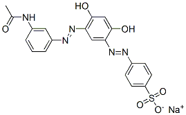 나트륨p-[[5-[(3-아세트아미도페닐)아조]-2,4-디히드록시페닐]아조]벤젠술포네이트 구조식 이미지