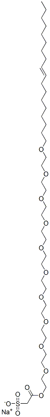 sodium 2-[(3,6,9,12,15,18,21,24,27,30-decaoxaoctatetracont-39-enyl)oxy]-2-oxoethane-1-sulphonate 구조식 이미지