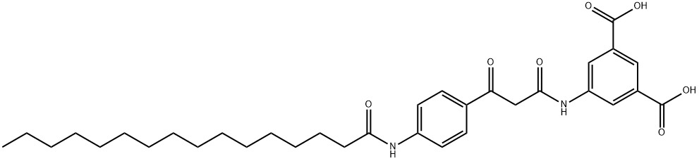 5-[[1,3-dioxo-3-[4-[(1-oxohexadecyl)amino]phenyl]propyl]amino]isophthalic acid 구조식 이미지