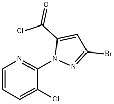5-Bromo-2-(3-chloro-pyridin-2-yl)-2H-pyrazole-3-carbonyl chloride 구조식 이미지