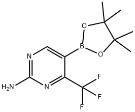 2-AMINO-4-TRIFLUOROPYRIMIDINE-5-BORONIC ACID PINACOL ESTER Structure