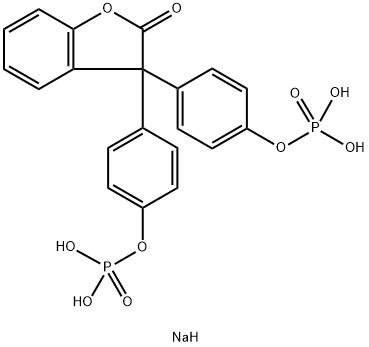 3,3-비스[4-(포스포노옥시)페닐]벤조푸란-2(3H)-온,사나트륨염 구조식 이미지