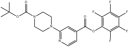 Pentafluorophenyl 2-[4-(tert-butoxycarbonyl)piperazin-1-yl]isonicotinate 90% Structure