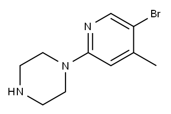 5-Bromo-2-(piperazin-1-yl)-4-methylpyridine Structure