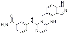 BenzaMide, 3-[[4-[(5-Methyl-1H-indazol-4-yl)aMino]-2-pyriMidinyl]aMino]- 구조식 이미지