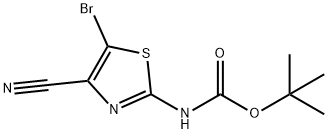 카르밤산,N-(5-브로모-4-시아노-2-티아졸릴)-,1,1-디메틸에틸에스테르 구조식 이미지