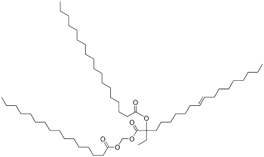 1-[[(1-oxohexadecyl)oxy]methyl]-2-[(1-oxooctadecyl)oxy]ethyl (E)-9-octadecenoate 구조식 이미지