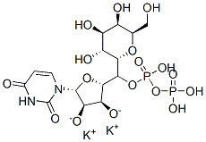 Uridine 5'-(trihydrogen diphosphate), mono-alpha-d-galactopyranosyl ester, dipotassium salt Structure