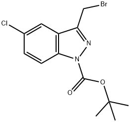 1H-인다졸-1-카르복실산,3-(broMo메틸)-5-클로로-,1,1-디메틸에틸에스테르 구조식 이미지