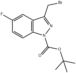 1H-인다졸-1-카르복실산,3-(브로모메틸)-5-플루오로-,1,1-디메틸에틸에스테르 구조식 이미지