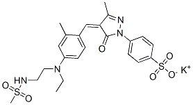 4-[4-[[4-[Ethyl[2-[(methylsulfonyl)amino]ethyl]amino]-2-methylphenyl]methylene]-4,5-dihydro-3-methyl-5-oxo-1H-pyrazol-1-yl]benzenesulfonic acid potassium salt Structure