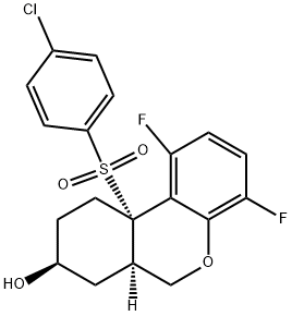 (6aR,8S,10aS)-10a-(4-chlorophenylsulfonyl)-1,4-difluoro-6a,7,8,9,10,10a-hexahydro-6H-benzo[c]chroMen-8-ol 구조식 이미지