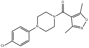 Methanone, [4-(4-chlorophenyl)-1-piperazinyl](3,5-dimethyl-4-isoxazolyl)- Structure
