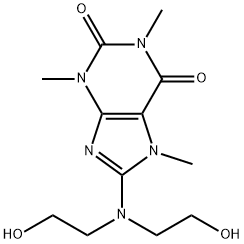 1H-Purine-2,6-dione, 3,7-dihydro-8-(bis(2-hydroxyethyl)amino)-1,3,7-tr imethyl- Structure