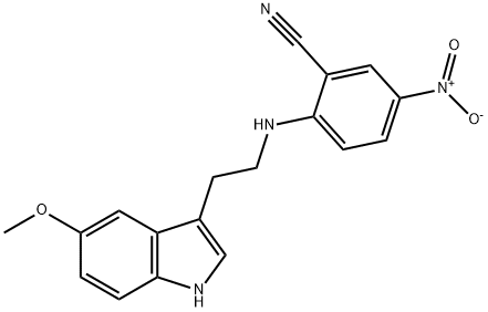 2-{[2-(5-methoxy-1H-indol-3-yl)ethyl]amino}-5-nitrobenzonitrile 구조식 이미지