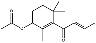 (2E)-1-[3-(Acetyloxy)-2,6,6-trimethyl-1-cyclohexen-1-yl]-2-buten-1-one 구조식 이미지