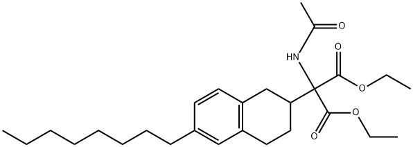 프로판디오산,2-(아세틸아미노)-2-(1,2,3,4-테트라히드로-6-옥틸-2-나프탈레닐)-,1,3-디에틸에스테르 구조식 이미지