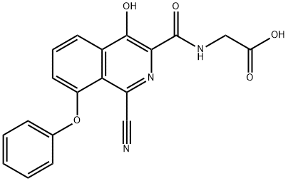 Glycine,  N-[(1-cyano-4-hydroxy-8-phenoxy-3-isoquinolinyl)carbonyl]- Structure