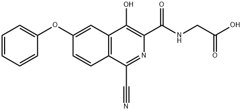 Glycine,  N-[(1-cyano-4-hydroxy-6-phenoxy-3-isoquinolinyl)carbonyl]- Structure