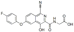 Glycine,  N-[[1-cyano-6-(4-fluorophenoxy)-4-hydroxy-3-isoquinolinyl]carbonyl]- 구조식 이미지