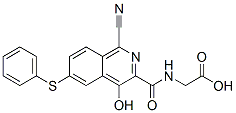 Glycine,  N-[[1-cyano-4-hydroxy-6-(phenylthio)-3-isoquinolinyl]carbonyl]- Structure