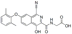 Glycine,  N-[[1-cyano-7-(2,6-dimethylphenoxy)-4-hydroxy-3-isoquinolinyl]carbonyl]- 구조식 이미지