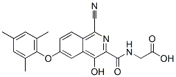 Glycine,  N-[[1-cyano-4-hydroxy-6-(2,4,6-trimethylphenoxy)-3-isoquinolinyl]carbonyl]- 구조식 이미지