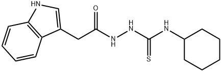 N-cyclohexyl-2-[2-(1H-indol-3-yl)acetyl]-1-hydrazinecarbothioamide 구조식 이미지